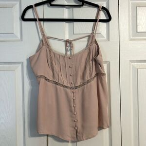WILD FABLE NWT Size X-Large Taupe Camisole Tank Taupe Lace Low Back